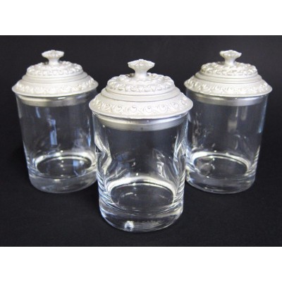 Set of 3 silver-tone CLAIRE BURKE covered glass VOTIVE candle HOLDERS   291739112430